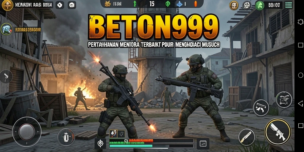 Gameplay seru di BETON999 dengan menara pertahanan yang strategis.