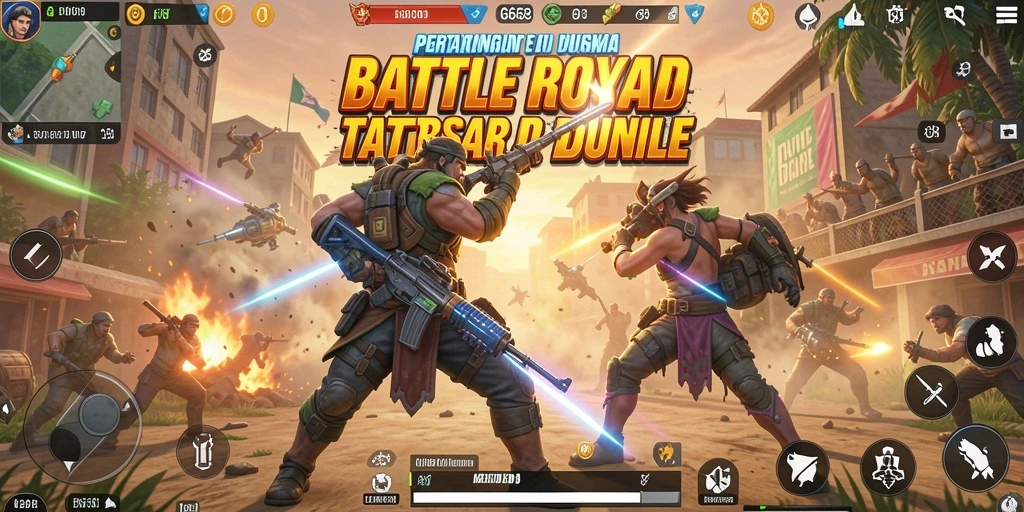 Tangkapan layar G668 menampilkan aksi seru dalam pertandingan Battle Royale.