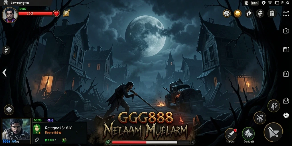 Screenshot GGG888 menampilkan suasana mencekam dan gameplay menyeramkan.