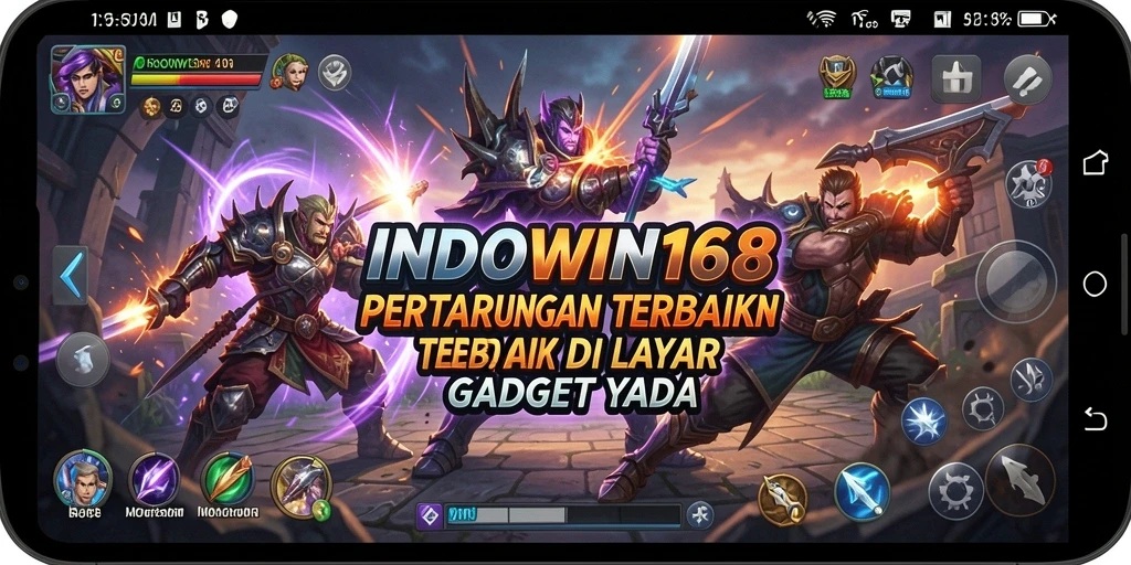 Tangkapan layar gameplay INDOWIN168 dengan aksi pertarungan yang intens dan karakter yang kuat.