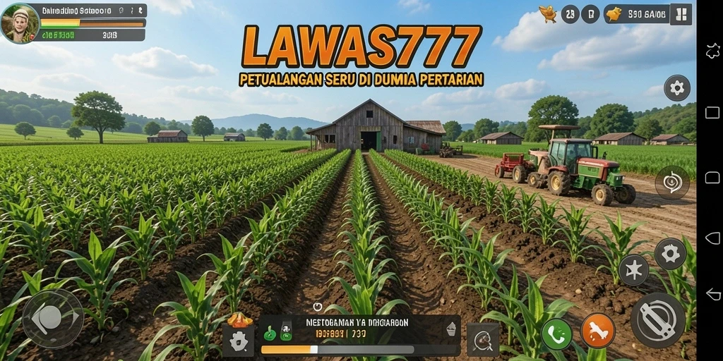 Screenshot gameplay LAWAS777 menampilkan aktivitas pertanian yang seru dan interaktif.