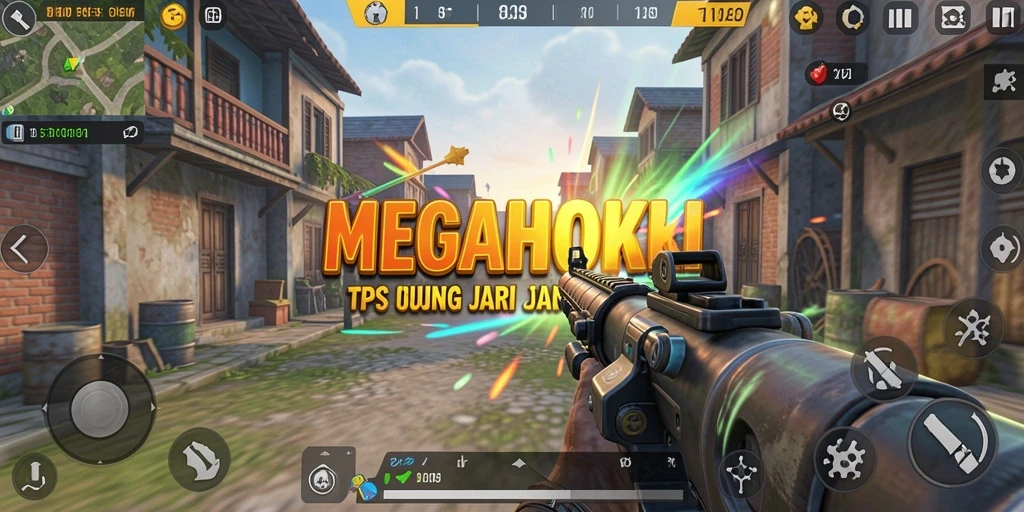 Tangkapan layar MEGAHOKI memperlihatkan aksi gameplay TPS yang mendebarkan.