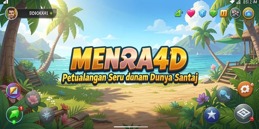 Tampilan gameplay MENARA4D yang menarik dan penuh warna.