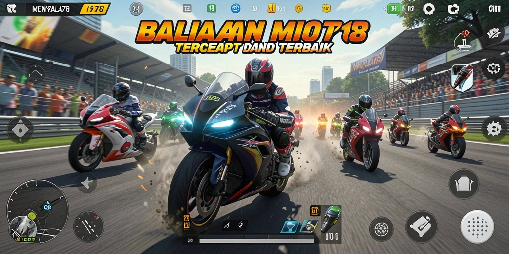 Gameplay seru di lintasan balap motor MENYALA78.