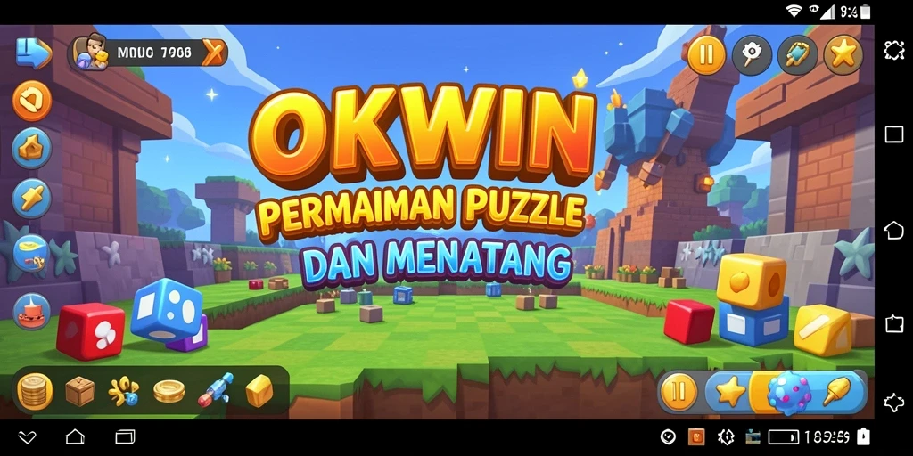 Tampilan gameplay menarik dari OKWIN yang penuh tantangan puzzle.