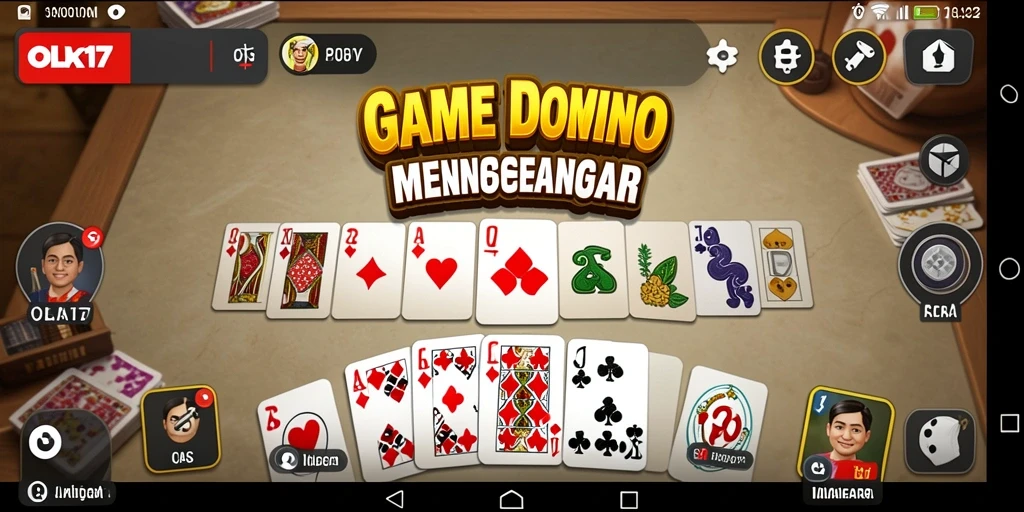 Tampilan gameplay Domino yang menarik dan interaktif di OLX17.