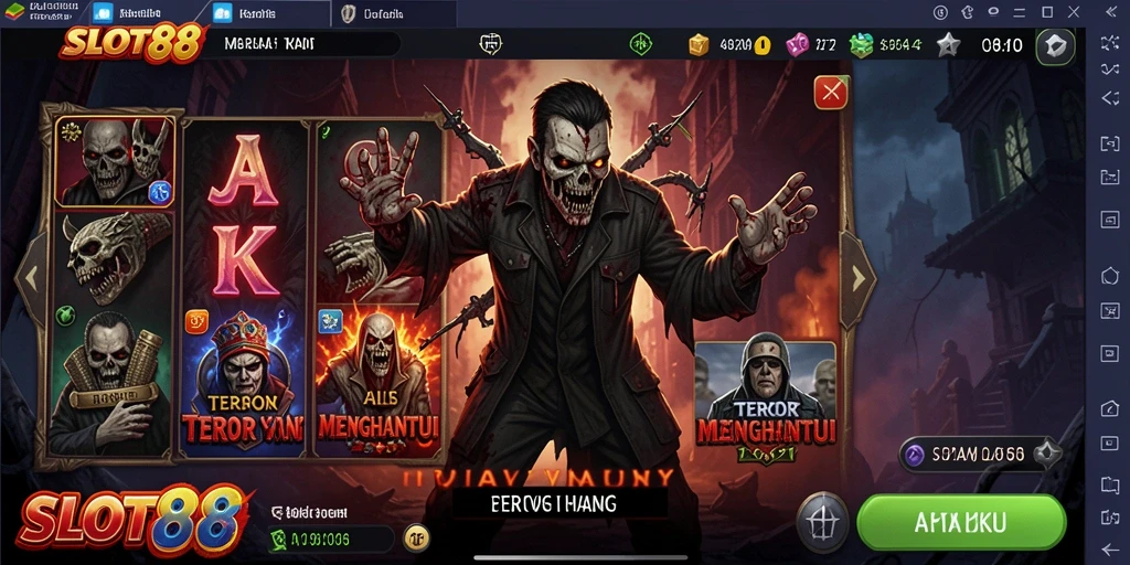 Menampilkan gameplay menegangkan di SLOT88 dengan elemen horror.