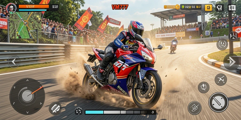 Gameplay seru balap motor di VM777 dengan grafis memukau.