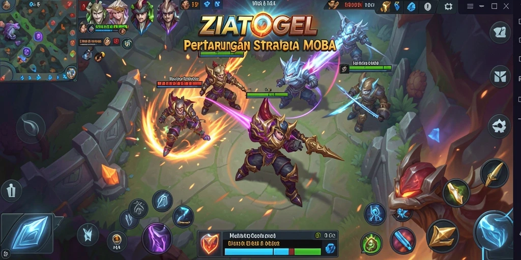Tampilan gameplay utama ZIATOGEL dengan aksi pertarungan seru.
